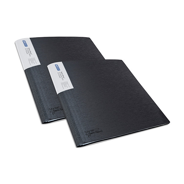 Rapesco Germ-Savvy antibacteriële showalbum A4 zwart 40 insteekhoezen (2 stuks) 1644 202063 - 1
