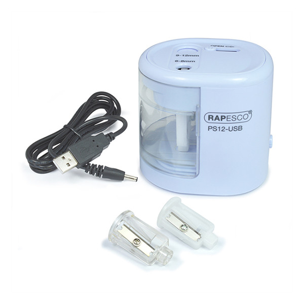 Rapesco PS12-USB elektrische puntenslijper poederblauw 1447 202073 - 2