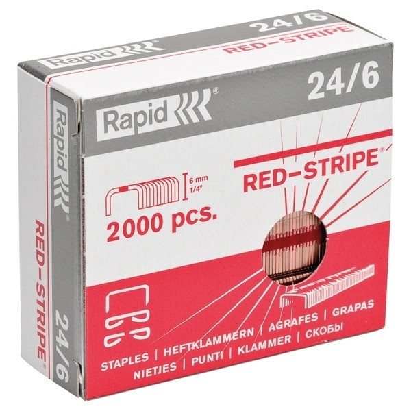 Rapid 24/6 red stripe strong nietjes (2000 stuks) 11700245 202028 - 1