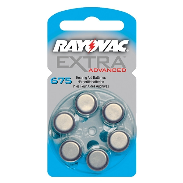 Rayovac extra advanced 675 gehoorapparaat batterij 6 stuks (blauw) PR44 204803 - 1