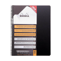 Rhodia spiraalschrift A4+ 90 g/m² 80 vellen geruit 5 mm zwart 404578