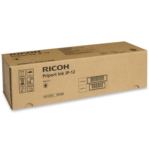Ricoh type JP12 5-pack zwart (origineel) 817104 074728 - 1