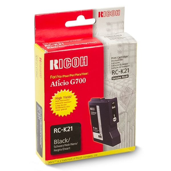 Ricoh type RC-K21 inktcartridge zwart hoge capaciteit (origineel) 402280 074872 - 1