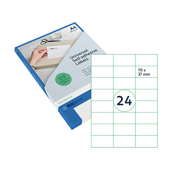 Rillstab Rillprint 83212 universele etiketten A4 70 x 37 mm transparant (600 etiketten) 83212 068151 - 1