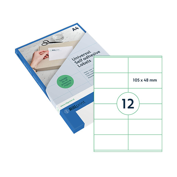 Rillstab Rillprint 83219 universele etiketten A4 105 x 48 mm transparant (300 etiketten) 83219 068155 - 1