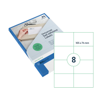 Rillstab Rillprint 83220 universele etiketten A4 105 x 74 mm transparant (200 etiketten) 83220 068156