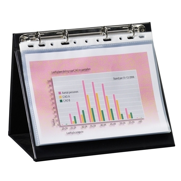 Rillstab basic tafelflipover A5 liggend 4-ringsmechaniek (incl. 10 hoezen) 93155 068043 - 1