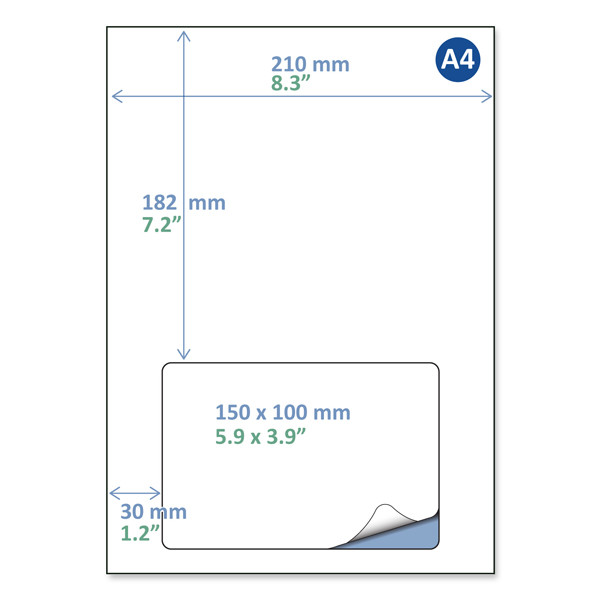 Rillstab pakbonlabel / retourlabel A4 150 x 100 mm (100 vellen) 89171 068130 - 1