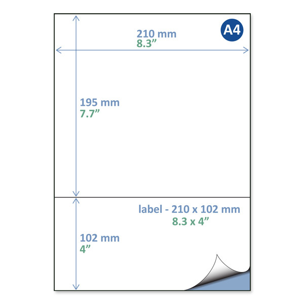 Rillstab pakbonlabel / retourlabel A4 210 x 102 mm (100 vellen) 89170 068128 - 1