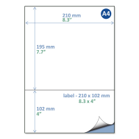 Rillstab pakbonlabel / retourlabel A4 210 x 102 mm (100 vellen) 89170 068128