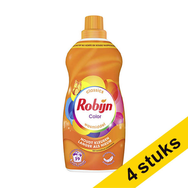 Aanbieding: 4x Robijn Klein & Krachtig Color wasmiddel vloeibaar 1190 ml (39 wasbeurten) SRO05274 - 1