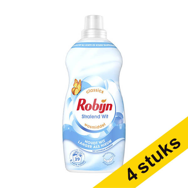 Aanbieding: 4x Robijn Klein & Krachtig Stralend Wit geconcentreerd wasmiddel vloeibaar 1190 ml (39 wasbeurten) SRO05276 - 1