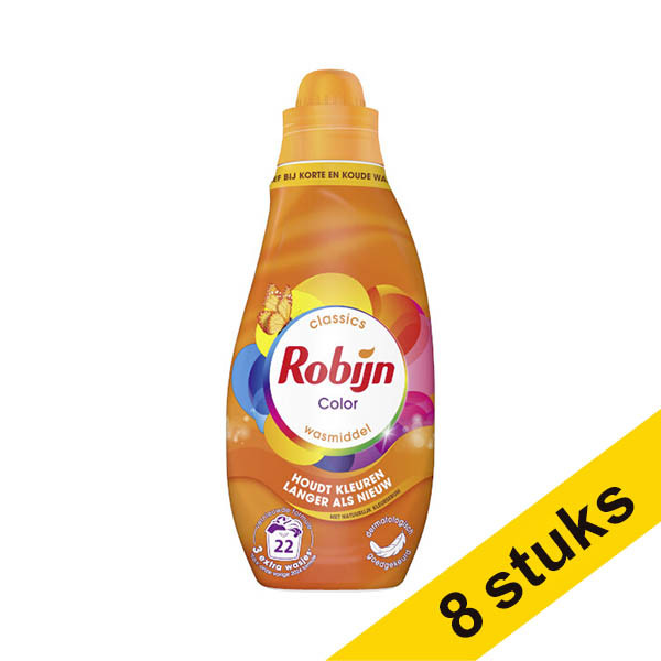 Aanbieding: 8x Robijn Klein & Krachtig Color wasmiddel vloeibaar 665 ml (22 wasbeurten) SRO05339 - 1