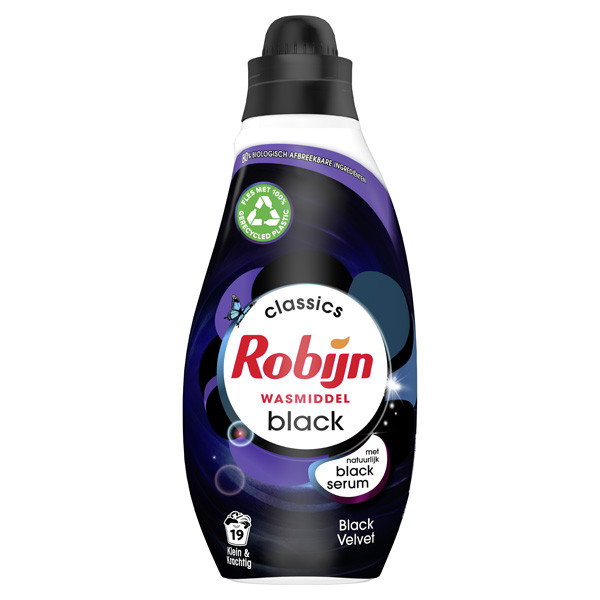 Robijn Klein & Krachtig Black Velvet wasmiddel vloeibaar 665 ml (19 wasbeurten)  SRO00197 - 1