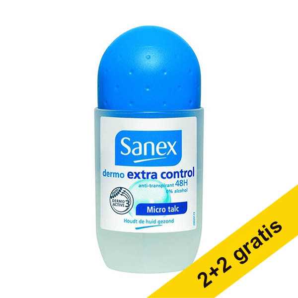Aanbieding: 4x Sanex Dermo Extra Control deoroller (50 ml) SSA06105 - 1