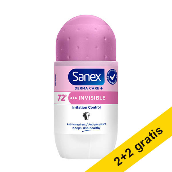 Aanbieding: 4x Sanex Dermo Invisible deoroller (50 ml) SSA06106 - 1