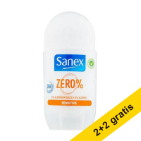 Aanbieding: 4x Sanex Zero Sensitive Skin deoroller (50 ml) SSA06107