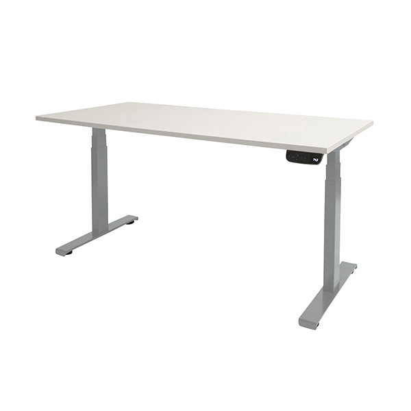 Schaffenburg Dextro Plus zit-sta bureau aluminium onderstel krijtwit blad 120 x 80 cm DEXP-128-WIRA-M25 415025 - 1