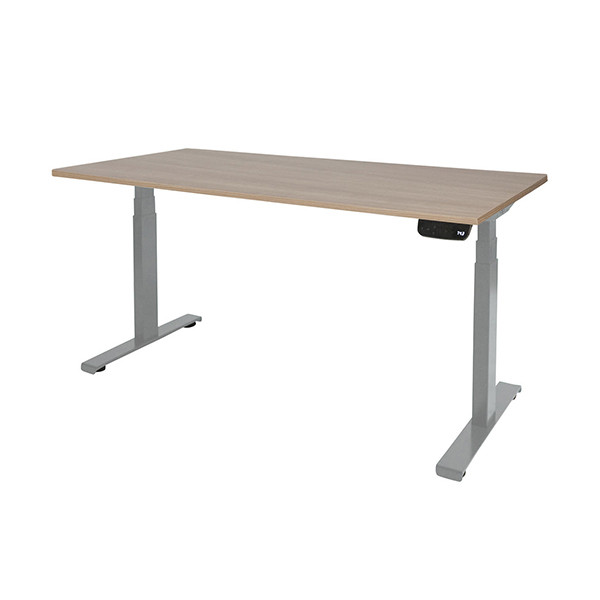 Schaffenburg Dextro Plus zit-sta bureau aluminium onderstel licht kersen blad 120 x 80 cm DEXP-128-HAVA-M25 415030 - 1