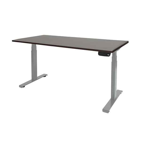 Schaffenburg Dextro Plus zit-sta bureau aluminium onderstel logan eiken blad 120 x 80 cm DEXP-128-LOGA-M25 415040 - 1