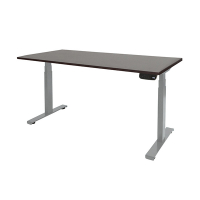 Schaffenburg Dextro Plus zit-sta bureau aluminium onderstel logan eiken blad 120 x 80 cm DEXP-128-LOGA-M25 415040