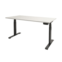 Schaffenburg Dextro Plus zit-sta bureau zwart onderstel krijtwit blad 160 x 80 cm DEXP-168-WIRZ-M25 415002