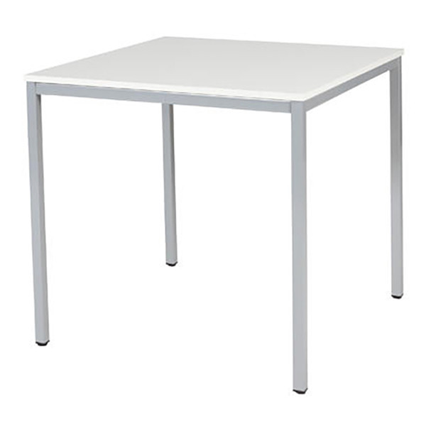 Schaffenburg Domino Basic vergadertafel aluminium onderstel krijtwit blad 80 x 80 cm 415168 - 1