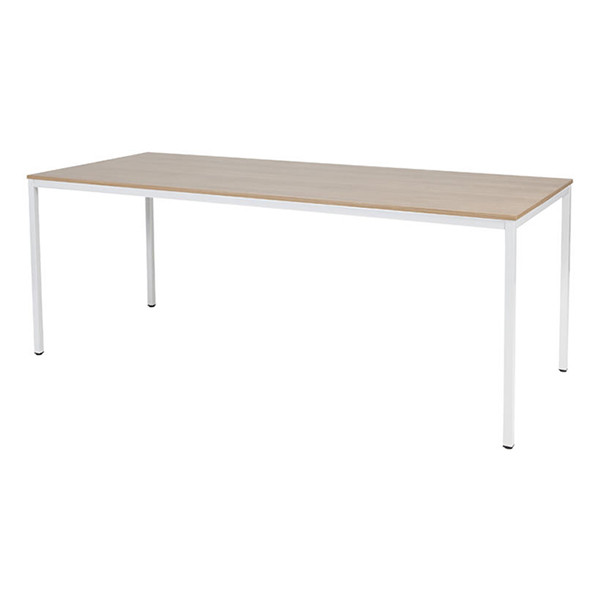 Schaffenburg Domino Basic vergadertafel wit onderstel licht kerselaar blad 200 x 80 cm 415202 - 1