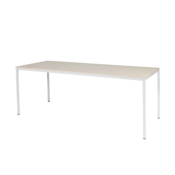 Schaffenburg Domino Basic vergadertafel wit onderstel lindberg eiken blad 200 x 80 cm 415207 - 1