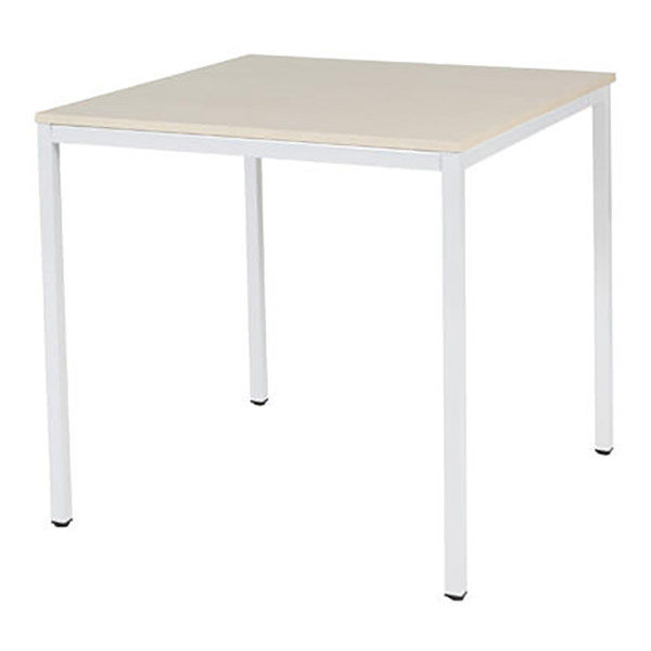 Schaffenburg Domino Basic vergadertafel wit onderstel lindberg eiken blad 80 x 80 cm 415203 - 1