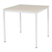 Schaffenburg Domino Basic vergadertafel wit onderstel lindberg eiken blad 80 x 80 cm DOV-B088-LERW-M25 415203
