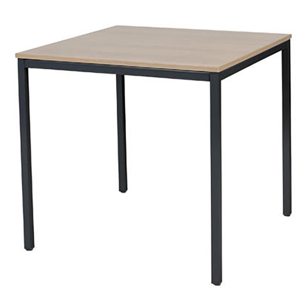 Schaffenburg Domino Basic vergadertafel zwart onderstel licht kerselaar blad 80 x 80 cm 415148 - 1