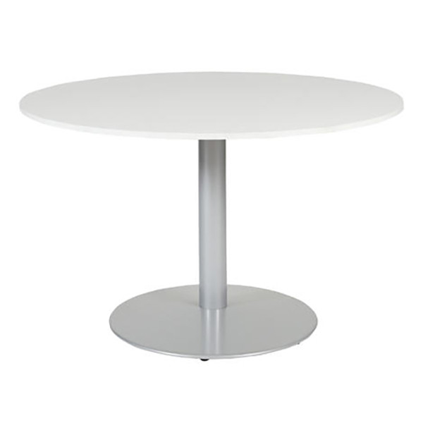 Schaffenburg Linesto vergadertafel rond aluminium onderstel krijtwit blad 120 cm breed T-V120-WIRA-M25 415221 - 1