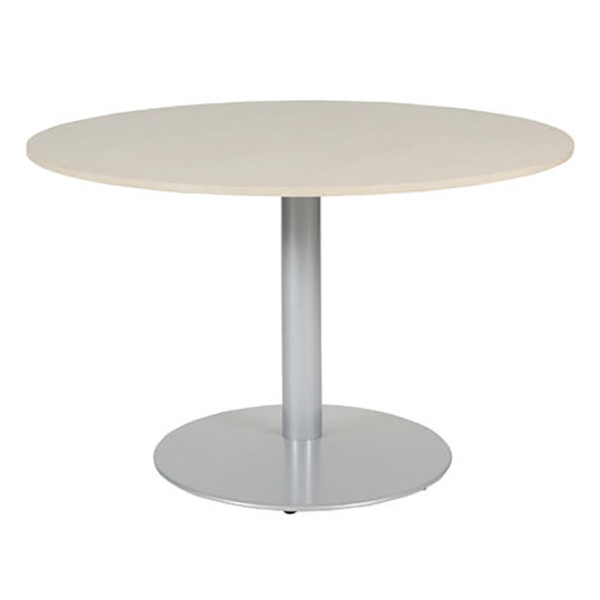 Schaffenburg Linesto vergadertafel rond aluminium onderstel lindberg eiken blad 120 cm breed T-V120-LERA-M25 415223 - 1