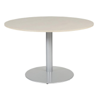 Schaffenburg Linesto vergadertafel rond aluminium onderstel lindberg eiken blad 120 cm breed T-V120-LERA-M25 415223