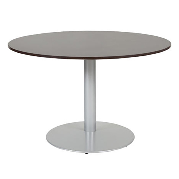 Schaffenburg Linesto vergadertafel rond aluminium onderstel logan eiken blad 120 cm breed T-V120-LOGA-M25 415224 - 1