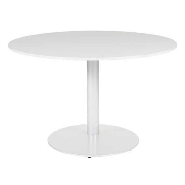 Schaffenburg Linesto vergadertafel rond wit onderstel krijtwit blad 120 cm breed T-V120-WIRW-M25 415225 - 1