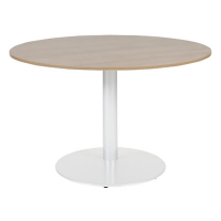Schaffenburg Linesto vergadertafel rond wit onderstel licht kerselaar blad 120 cm breed T-V120-HAVW-M25 415226