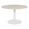 Schaffenburg Linesto vergadertafel rond wit onderstel lindberg eiken blad 120 cm breed 415227 - 1