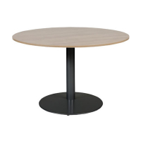 Schaffenburg Linesto vergadertafel rond zwart onderstel licht kerselaar blad 120 cm breed T-V120-HAVZ-M25 415218