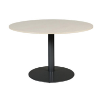 Schaffenburg Linesto vergadertafel rond zwart onderstel lindberg eiken blad 120 cm breed T-V120-LERZ-M25 415219
