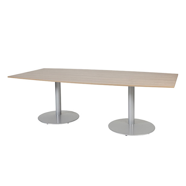 Schaffenburg Linesto vergadertafel tonvormig aluminium onderstel licht kerselaar blad 120 x 240 cm T-C2412-HAVA-M25 415238 - 1