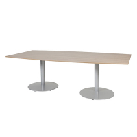 Schaffenburg Linesto vergadertafel tonvormig aluminium onderstel licht kerselaar blad 120 x 240 cm T-C2412-HAVA-M25 415238