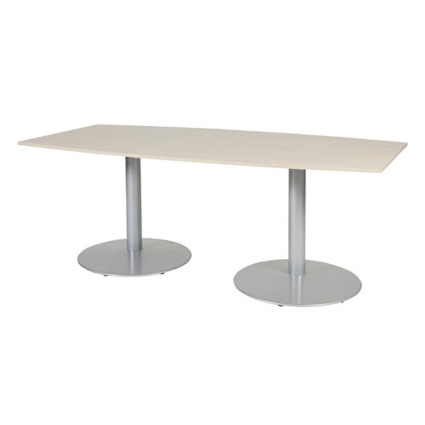 Schaffenburg Linesto vergadertafel tonvormig aluminium onderstel lindberg eiken blad 100 x 200 cm T-C2010-LERA-M25 415239 - 1
