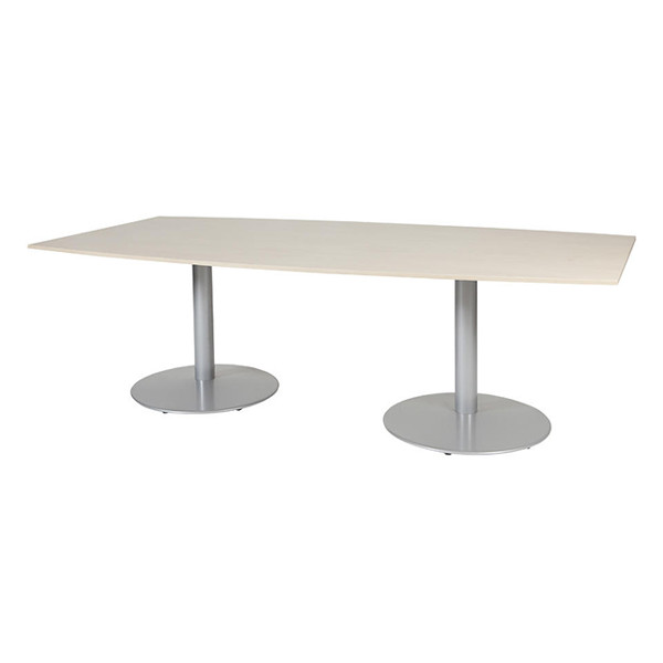 Schaffenburg Linesto vergadertafel tonvormig aluminium onderstel lindberg eiken blad 120 x 240 cm T-C2412-LERA-M25 415240 - 1