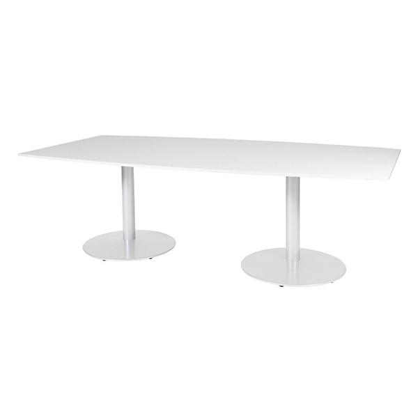 Schaffenburg Linesto vergadertafel tonvormig wit onderstel krijtwit blad 120 x 240 cm T-C2412-WIRW-M25 415244 - 1