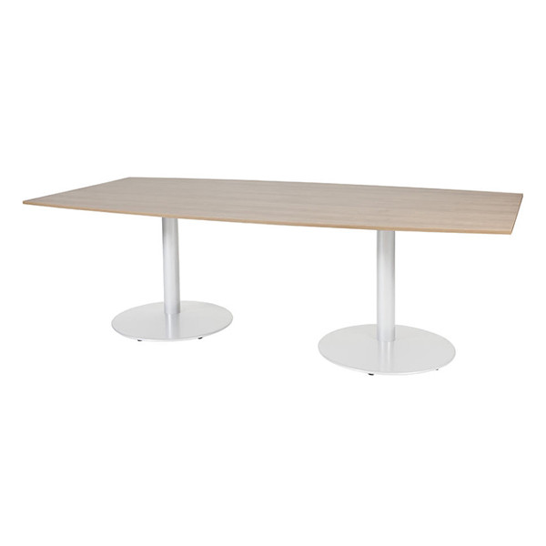 Schaffenburg Linesto vergadertafel tonvormig wit onderstel licht kerselaar blad 120 x 240 cm T-C2412-HAVW-M25 415246 - 1
