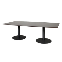 Schaffenburg Linesto vergadertafel tonvormig zwart onderstel logan eiken blad 120 x 240 cm T-C2412-LOGZ-M25 415234