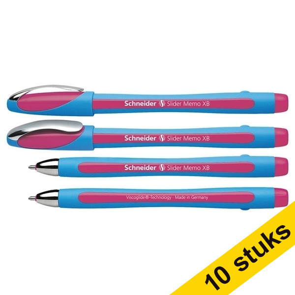 Aanbieding: 10x Schneider balpen Slider Memo XB roze 239972 - 1