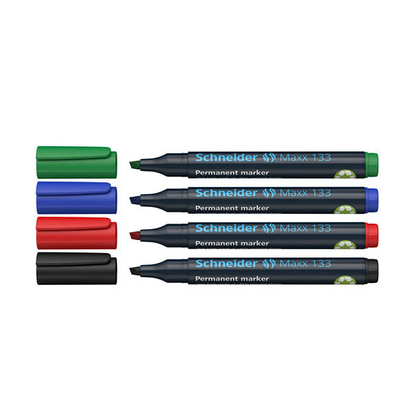 Schneider Maxx 133 permanent marker beitelpunt in assorti (4 kleuren) 211045 - 1